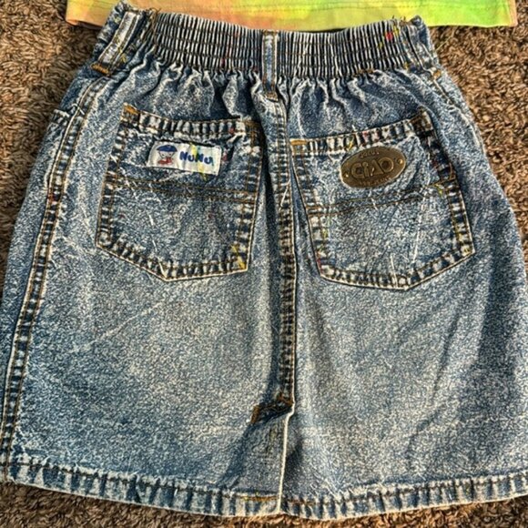 VTG Girls 90s Denim Skirt and Tie Dye T-Shirt Size 4 - Picture 8 of 16